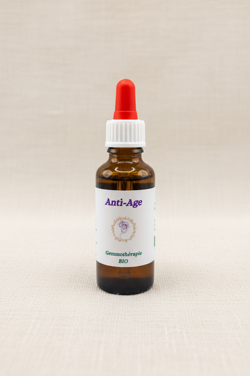 Anti-Age gemmothérapie bio – Flacon 30ml macérat de bourgeons artisanal Cévennes