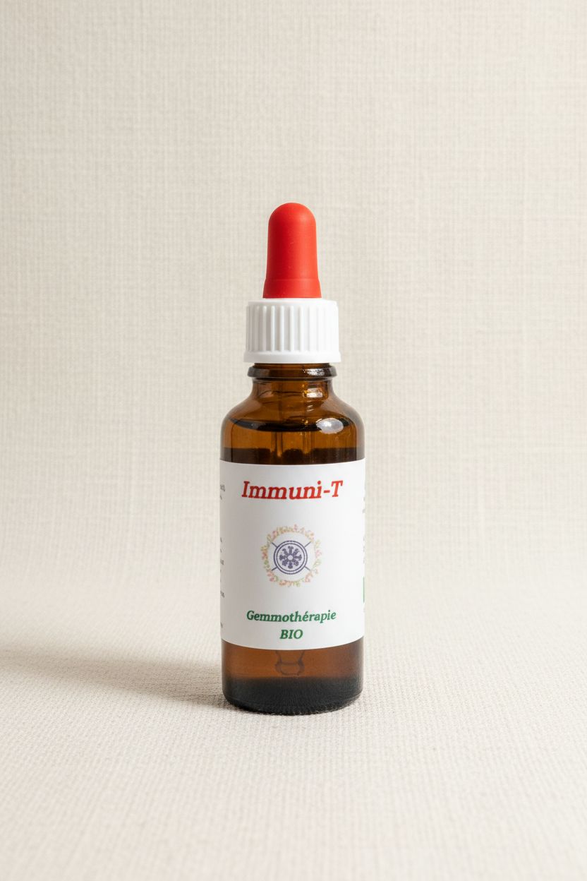 Immuni-T gemmothérapie bio – Flacon 30ml macérat de bourgeons artisanal Cévennes