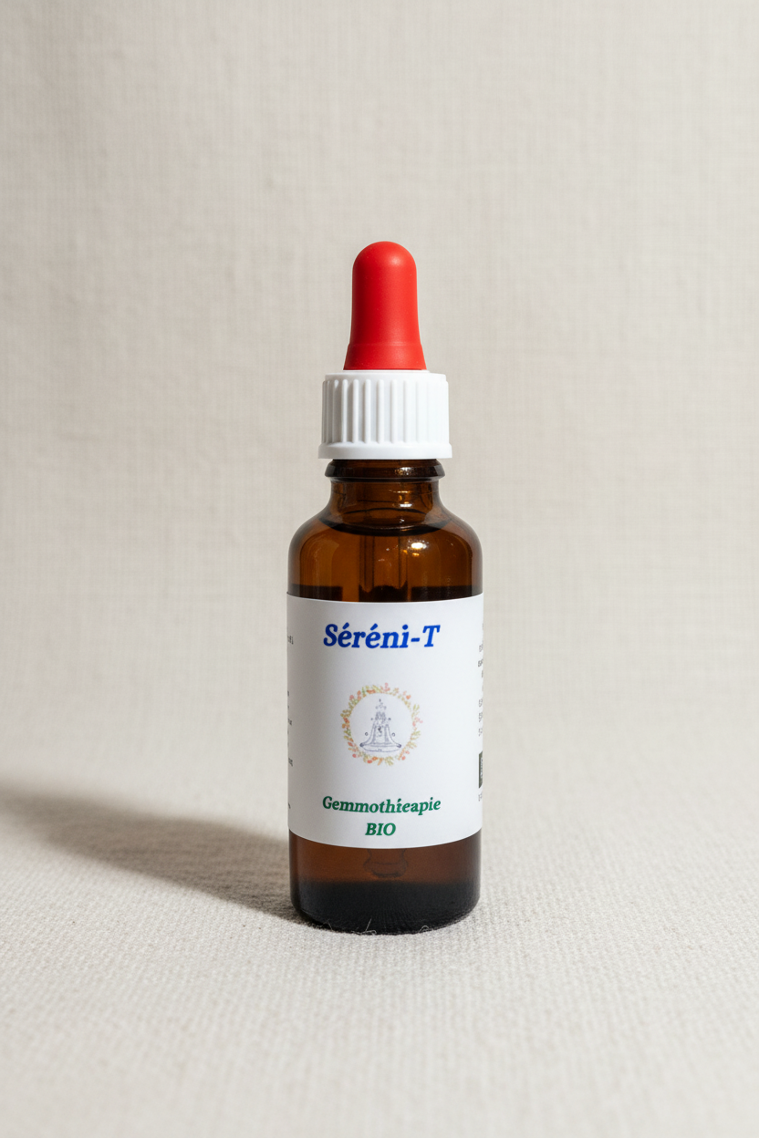 Séréni-T gemmothérapie bio – Flacon 30ml macérat de bourgeons artisanal Cévennes