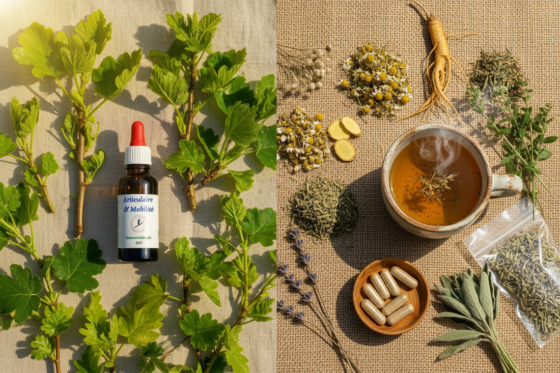 Comparaison gemmothérapie et phytothérapie : macérat de bourgeons bio vs plantes séchées, différences et usages