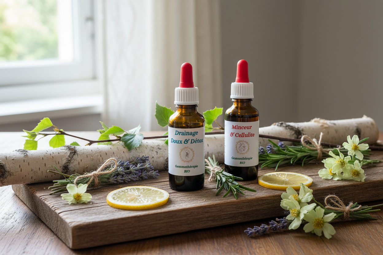 Collection Détox & Silhouette - Gemmothérapie Bio Drainage Doux & Détox, Anti-Âge, Minceur & Cellulite - Macérats de bourgeons pour drainage, détox et silhouette affinée