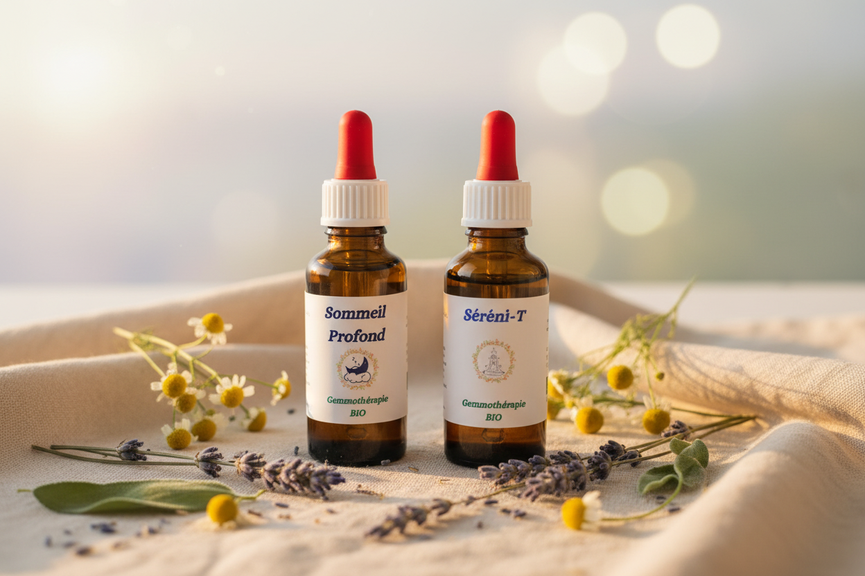 Collection Sommeil & Sérénité - Gemmothérapie Bio Sommeil Profond et Séréni-T - Macérats de bourgeons pour un sommeil naturel et apaisé