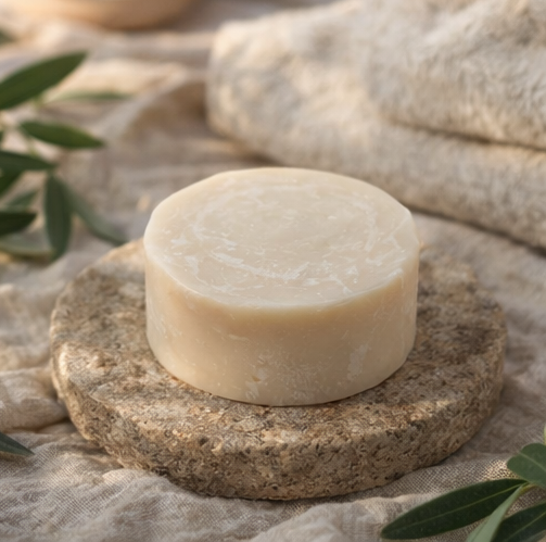 Savon de soie 100g texture onctueuse – Détail produit artisanal des Cévennes
