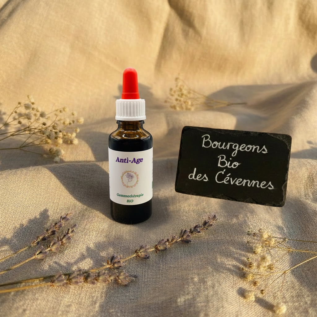 Gemmothérapie artisanale bio Anti-Age dans son univers naturel Cévennes – Arom'Elia
