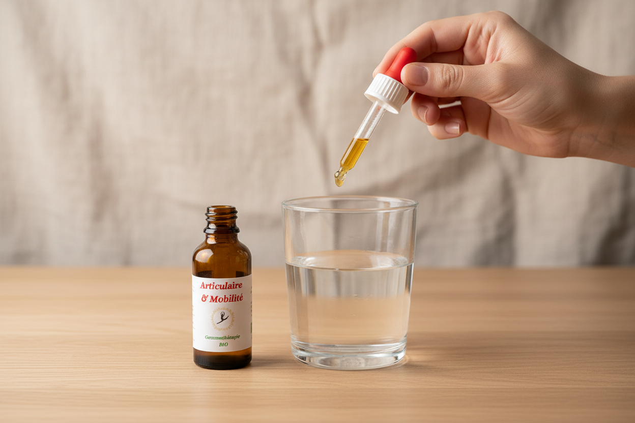 Articulaire & Mobilité — pipette ambrée eau claire