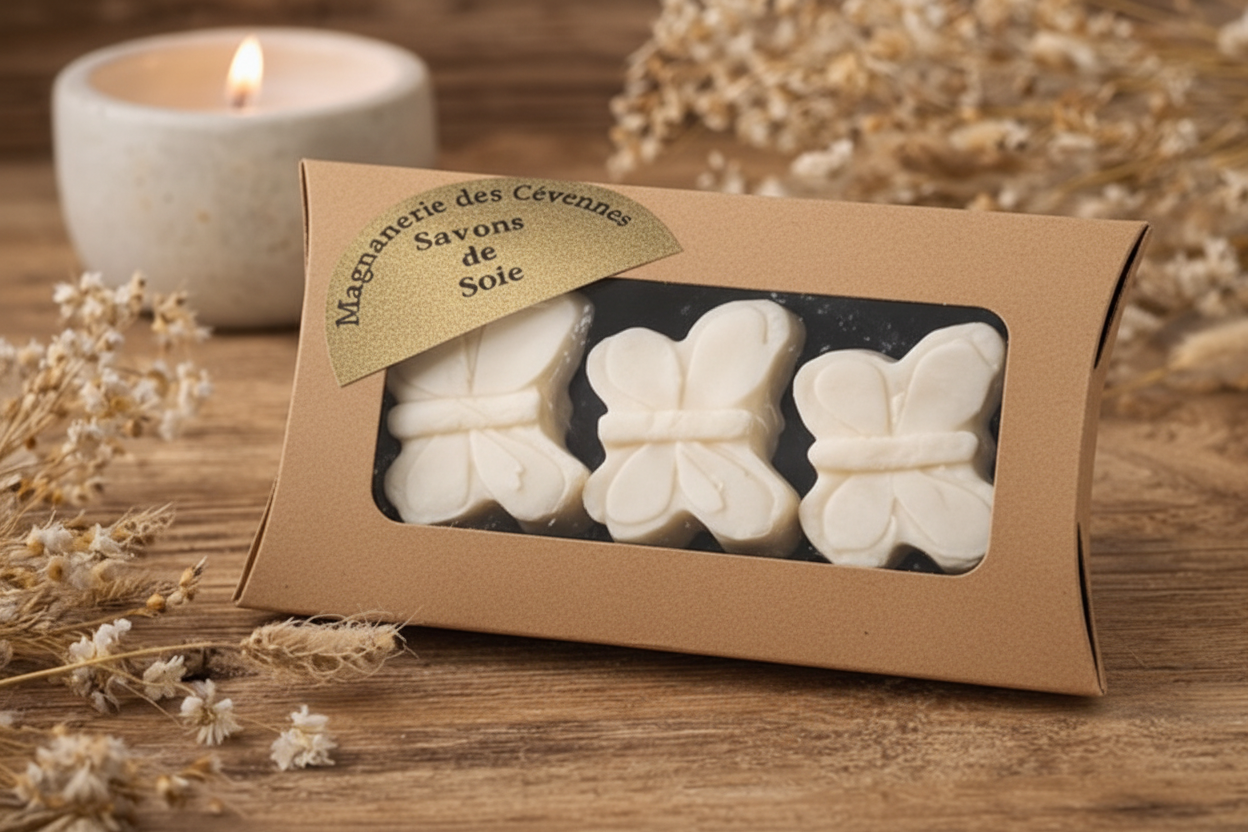 Coffret Savons Papillons – Boîte kraft