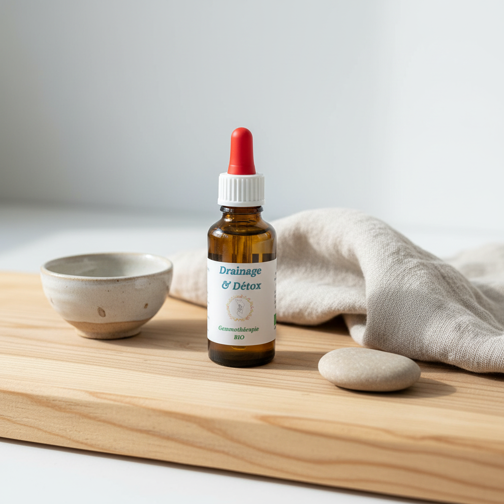 Drainage & Détox — mise en scène bois naturel