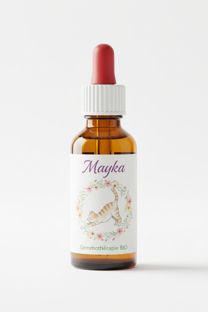 Fiole personnalisée Mayka - Synergie de gemmothérapie bio sur mesure 30ml - Macérat de bourgeons Cévennes
