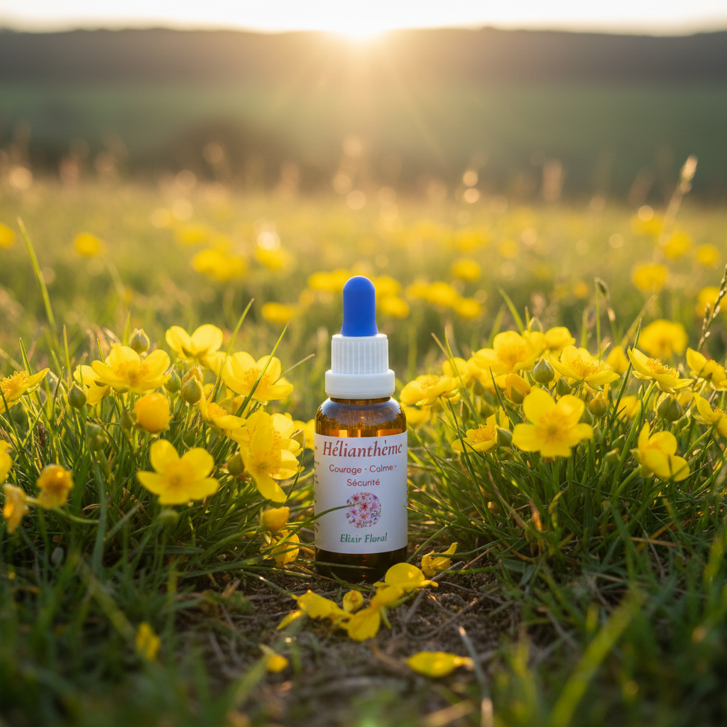 Hélianthème – flacon réel en prairie