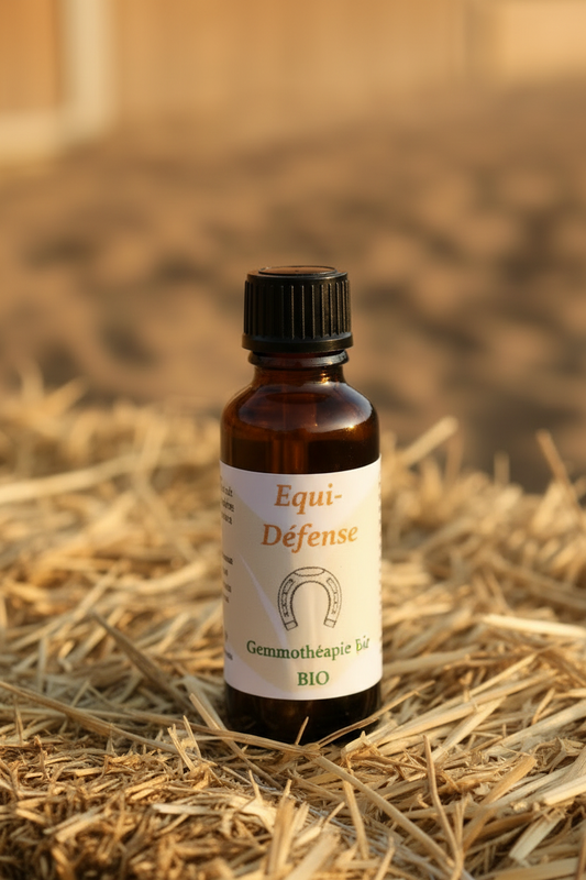 Equi-Défense fiole zoomée sur botte de paille