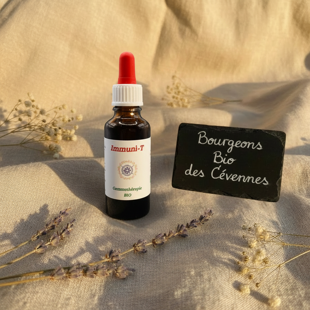 Gemmothérapie artisanale bio Drainage Doux & Détox dans son univers naturel Cévennes – Arom'Elia
