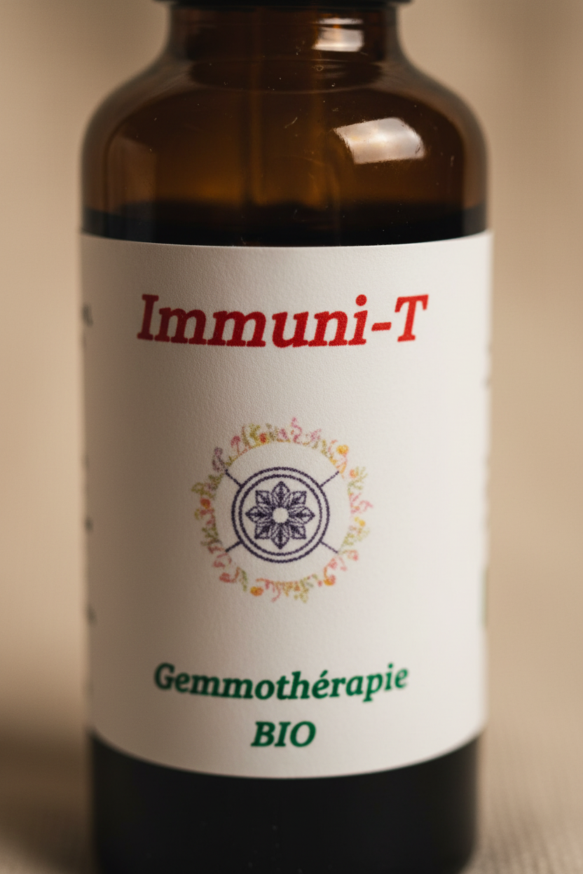 Détail étiquette artisanale gemmothérapie Drainage Doux & Détox bio – Macérat de bourgeons certifié
