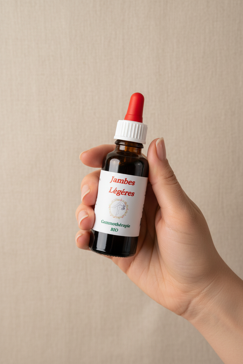 Flacon 30ml gemmothérapie Jambes Légères – Format et contenance réelle
