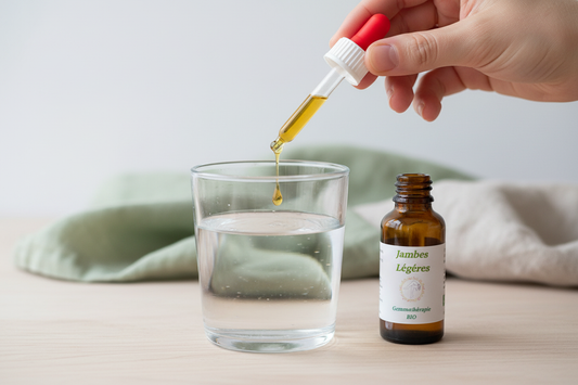 Jambes Légères — pipette gouttes ambrées