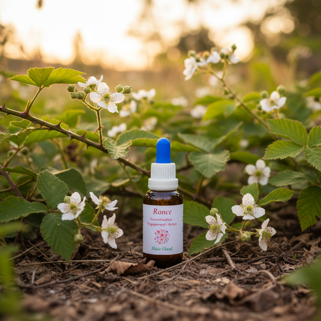 Élixir Floral de Ronce – mise en scène prairie