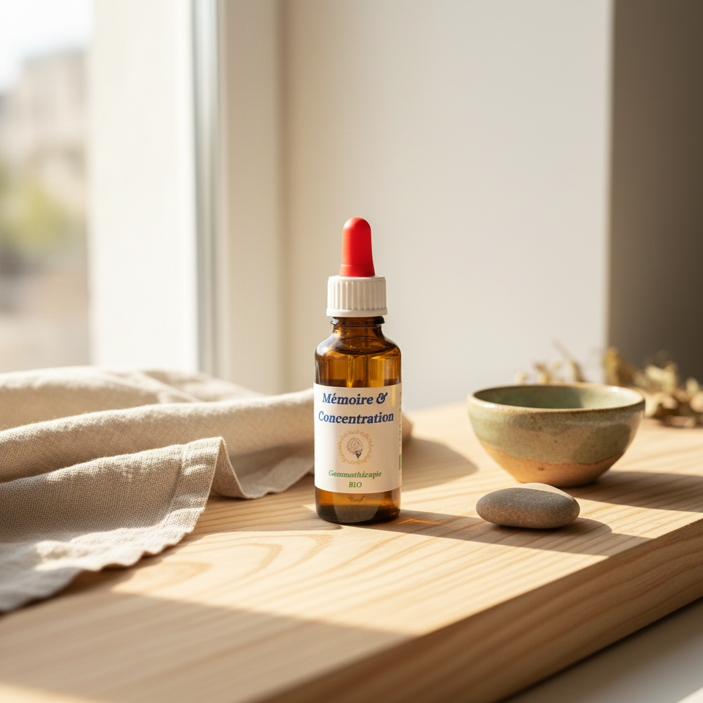 Mémoire & Concentration — mise en scène bois naturel