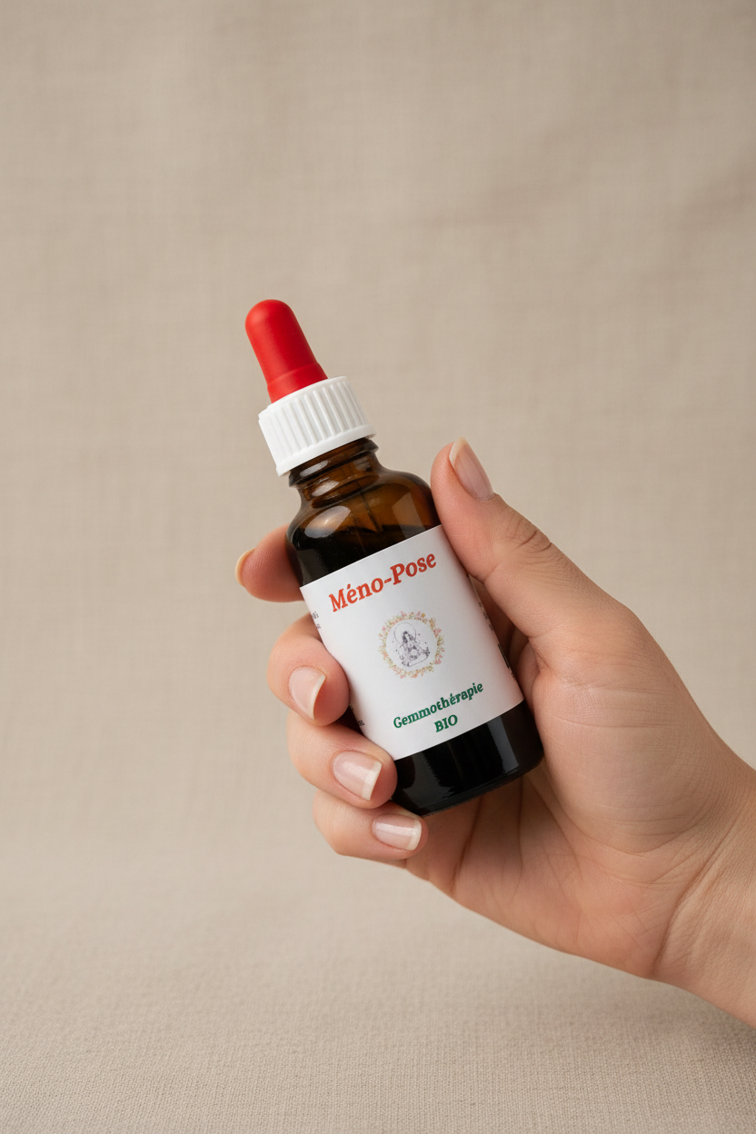 Flacon 30ml gemmothérapie Méno-Pose – Format et contenance réelle
