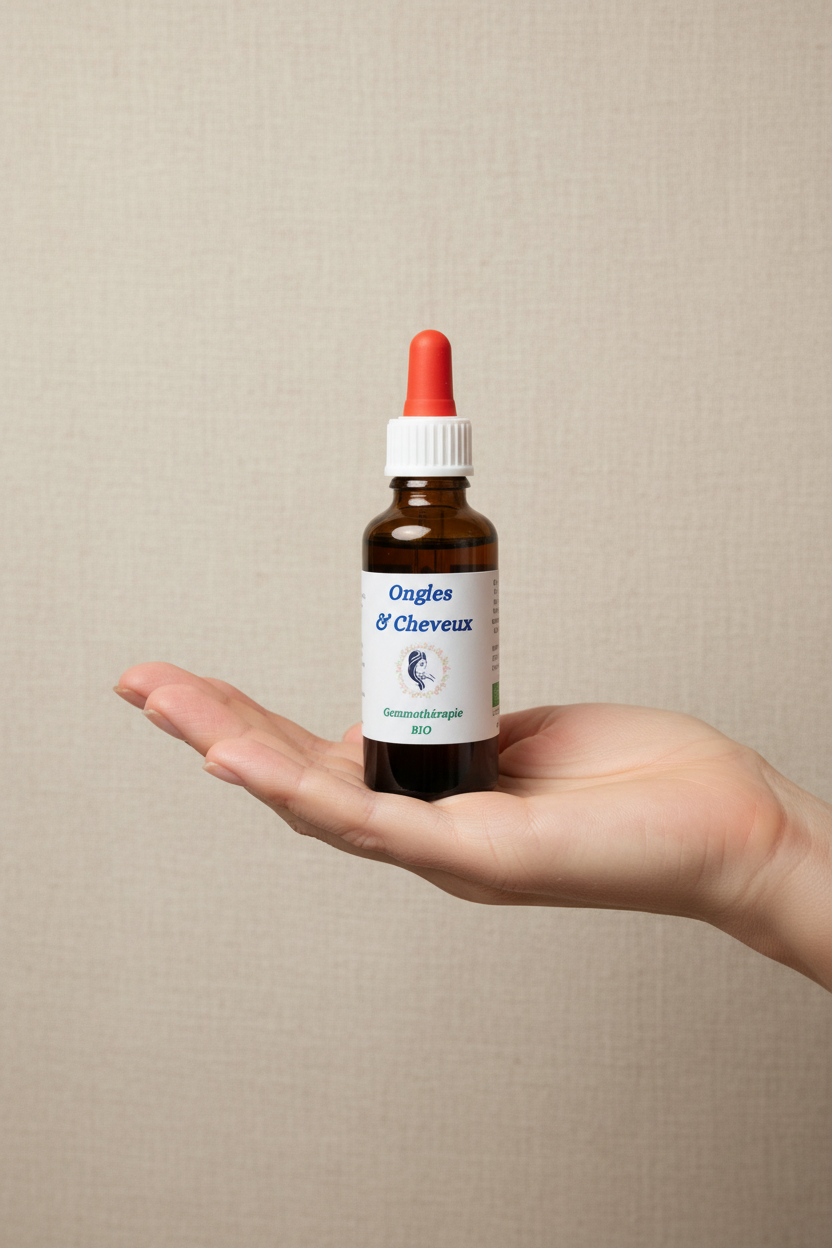 Flacon 30ml gemmothérapie Ongles & Cheveux – Format et contenance réelle
