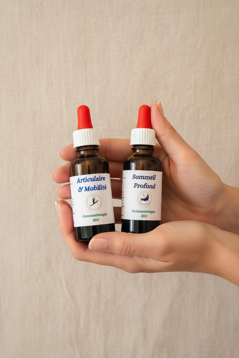 Pack 2×30ml gemmothérapie Articulations & Sommeil – Format et contenance réelle

