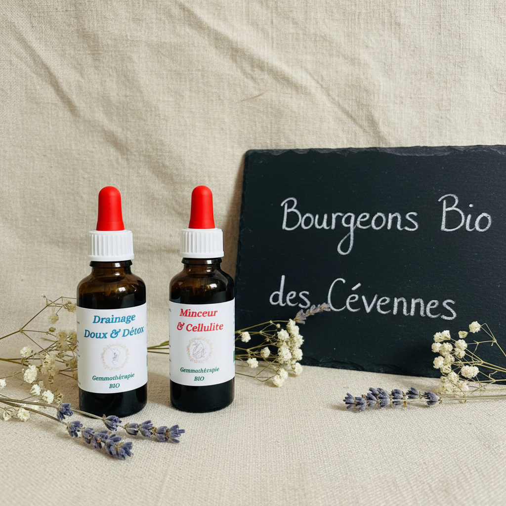 Gemmothérapie artisanale bio Pack Détox & Minceur dans son univers naturel Cévennes – Arbor'Elia
