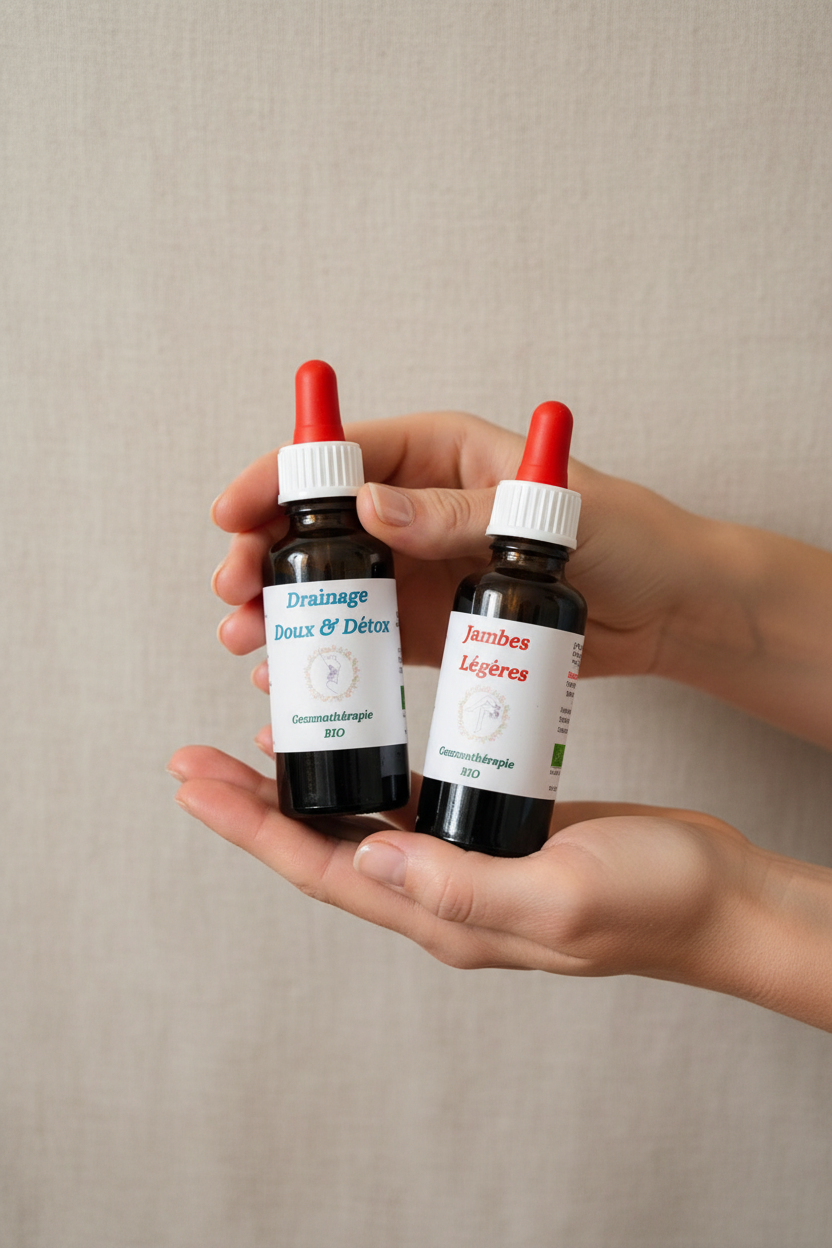 Pack 2×30ml gemmothérapie Jambes Légères & Drainage – Format et contenance réelle
