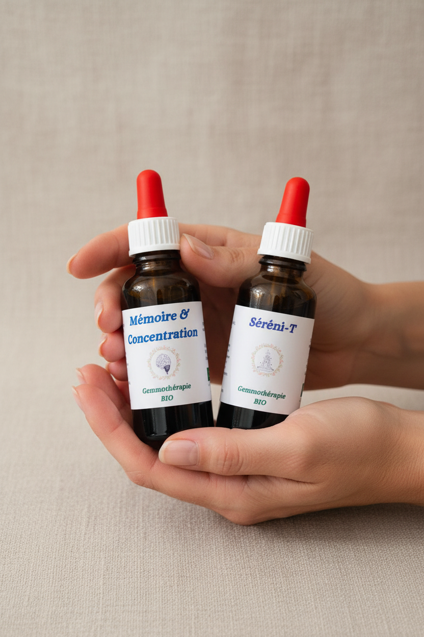 Pack 2×30ml gemmothérapie Tête Légère & Sérénité – Format et contenance réelle
