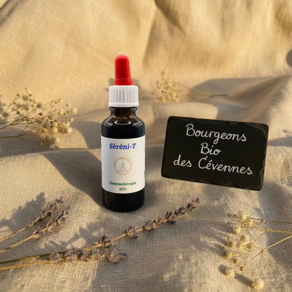 Gemmothérapie artisanale bio Séréni-T dans son univers naturel Cévennes – Arom'Elia
