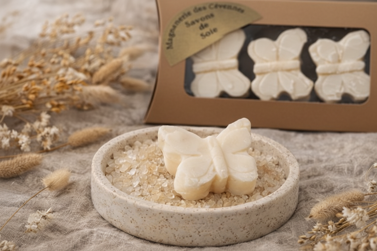 Savon papillon – coupe sel & boîte kraft
